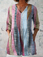 Lange Bluse mit ausdrucksstarkem Muster