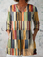 Lange Bluse mit ausdrucksstarkem Muster