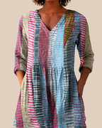 Lange Bluse mit ausdrucksstarkem Muster