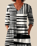 Lange Bluse mit ausdrucksstarkem Muster