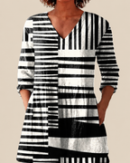 Lange Bluse mit ausdrucksstarkem Muster