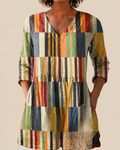Lange Bluse mit ausdrucksstarkem Muster