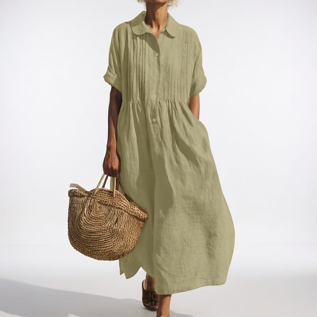Lysandra™ — Fließendes Sommerhemdkleid
