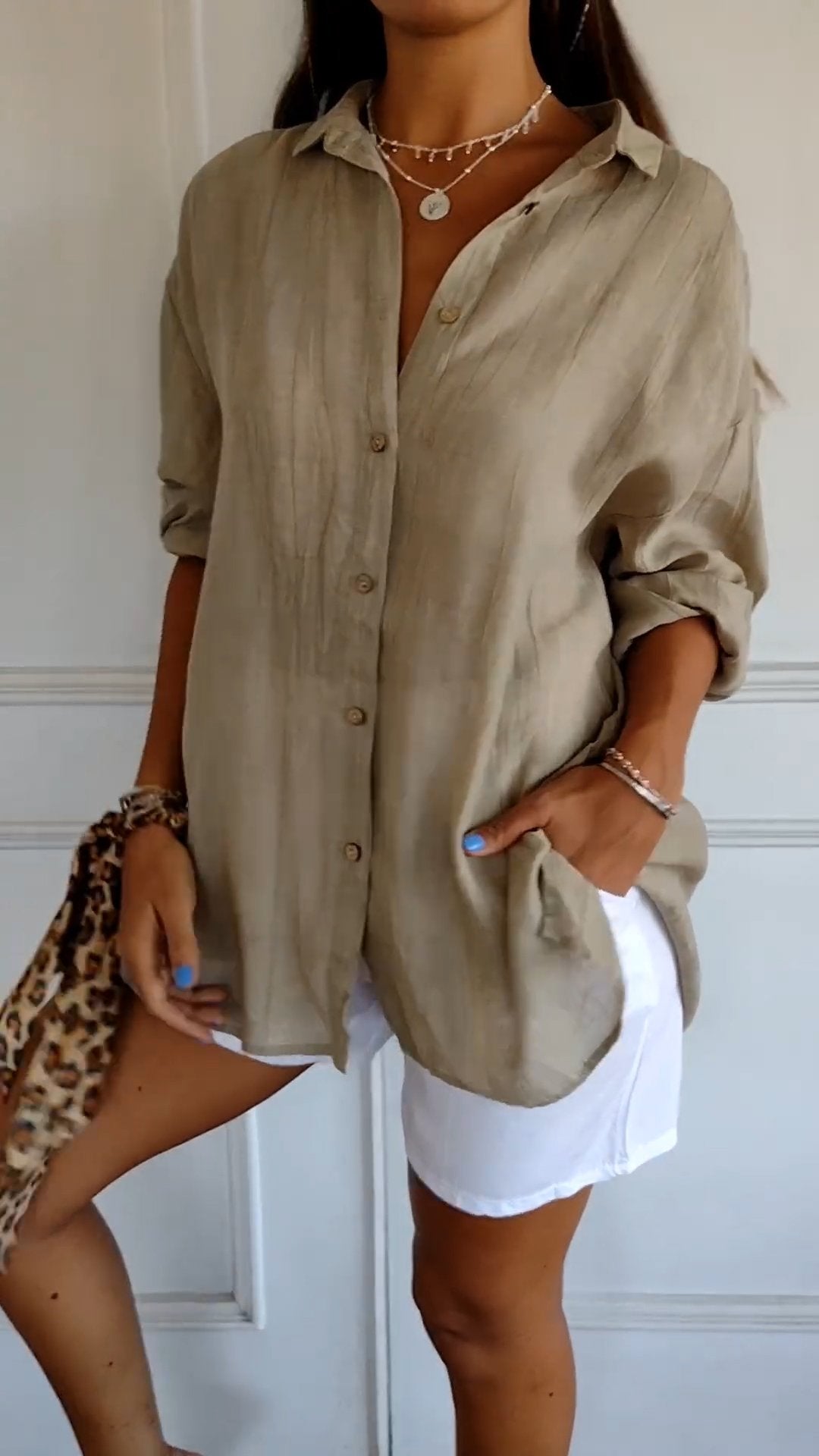 IRMA | Damen Hemdbluse mit Knopfleiste und Lockerem Schnitt
