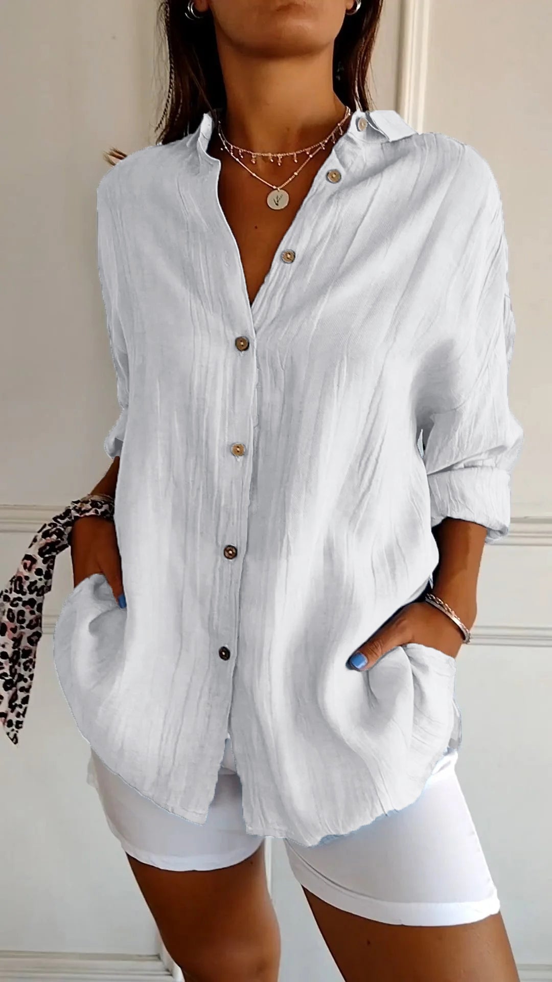 IRMA | Damen Hemdbluse mit Knopfleiste und Lockerem Schnitt