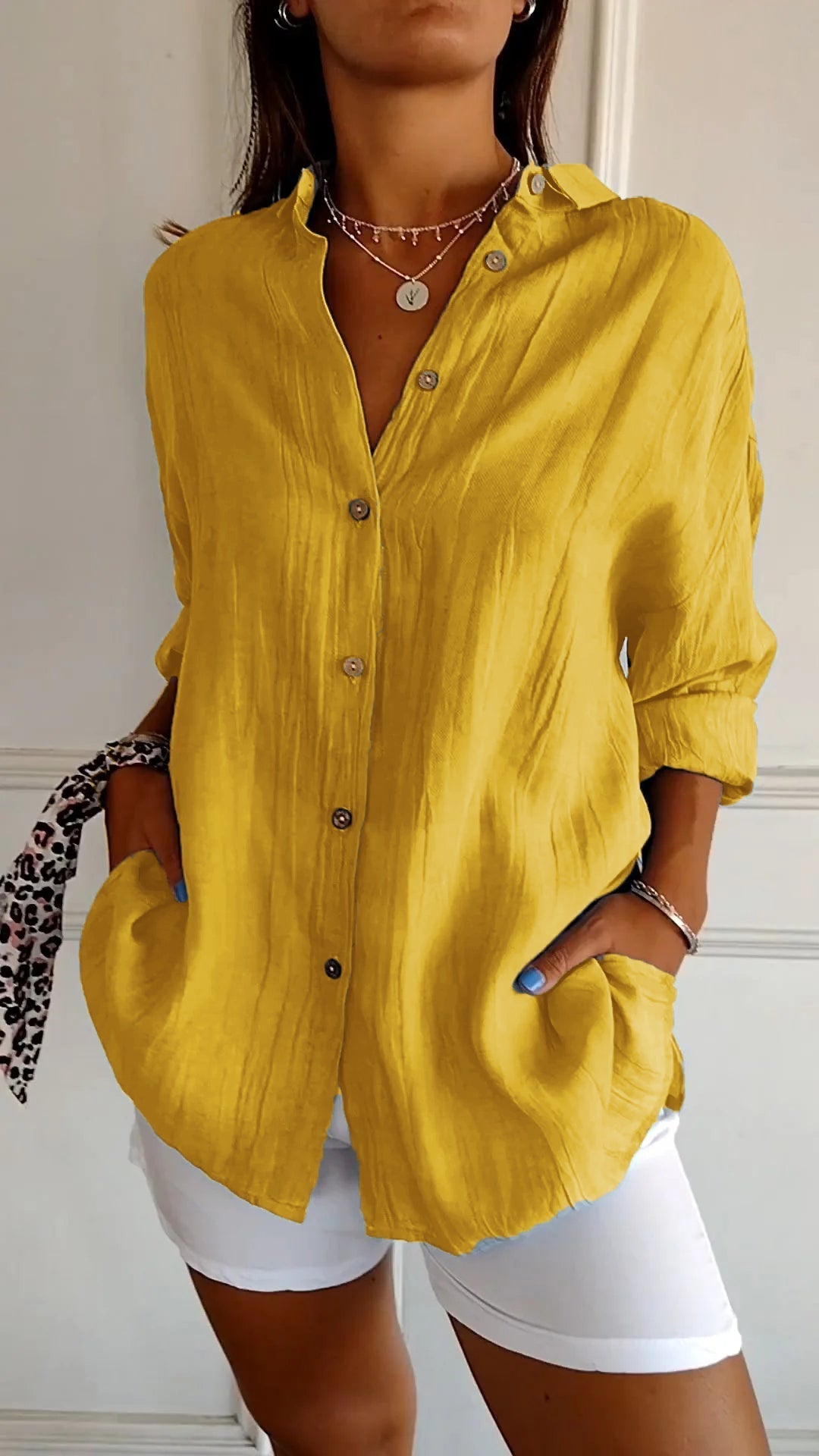 IRMA | Damen Hemdbluse mit Knopfleiste und Lockerem Schnitt