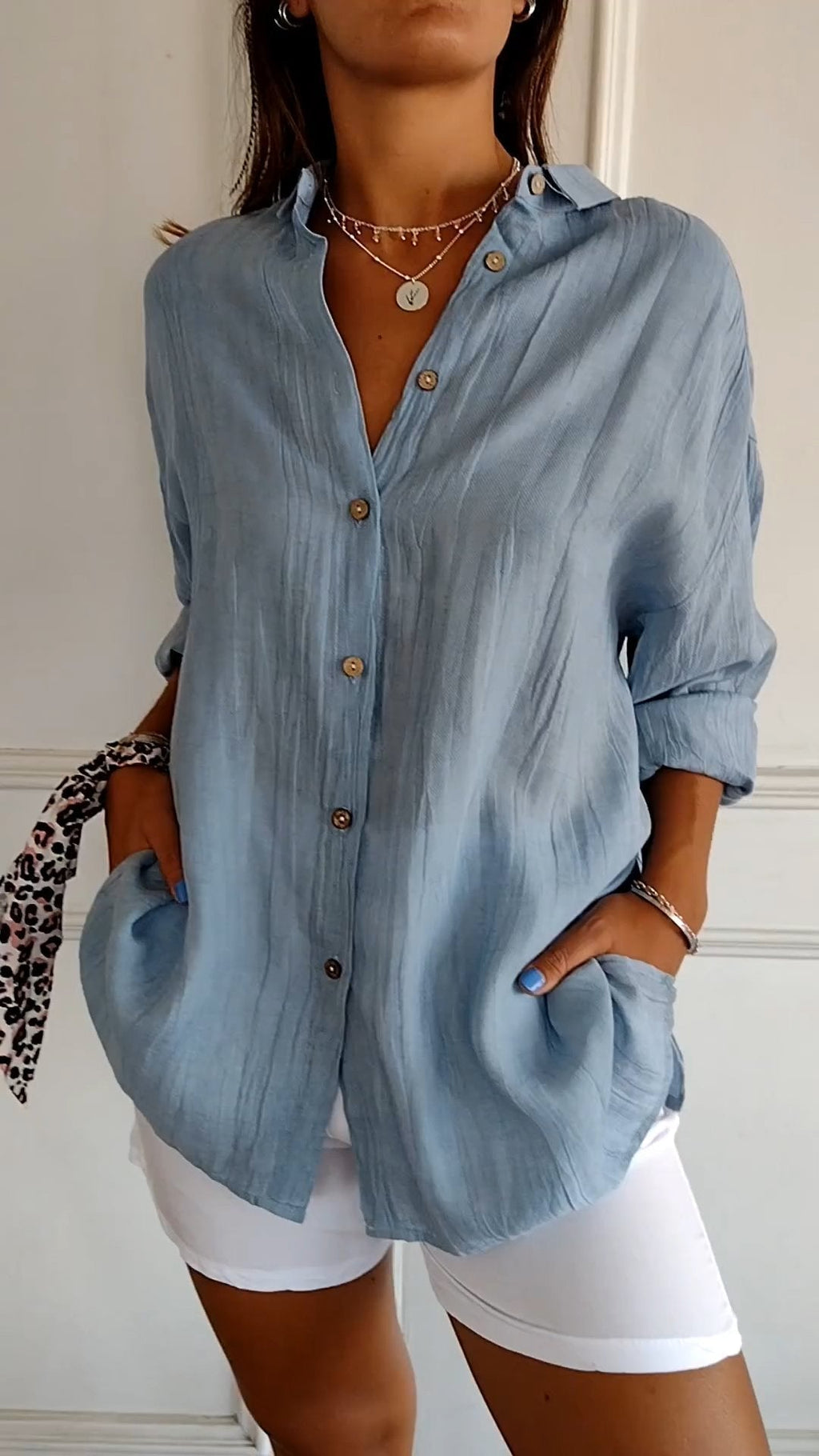 IRMA | Damen Hemdbluse mit Knopfleiste und Lockerem Schnitt