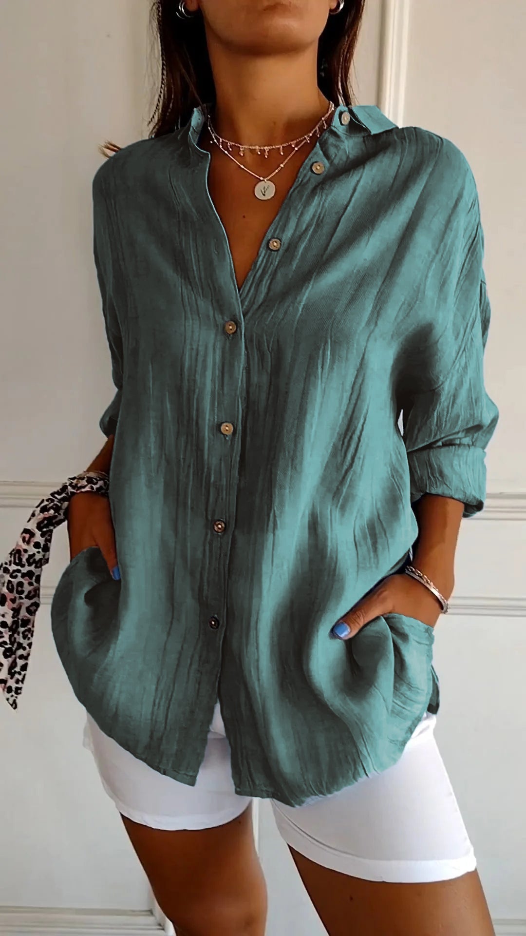 IRMA | Damen Hemdbluse mit Knopfleiste und Lockerem Schnitt
