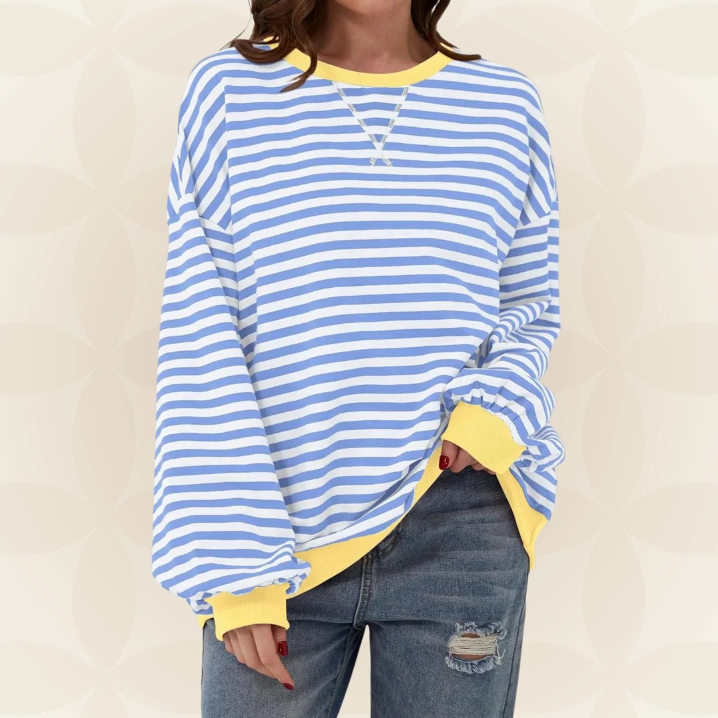 Juliana | Streifenloser Lässiger Pullover